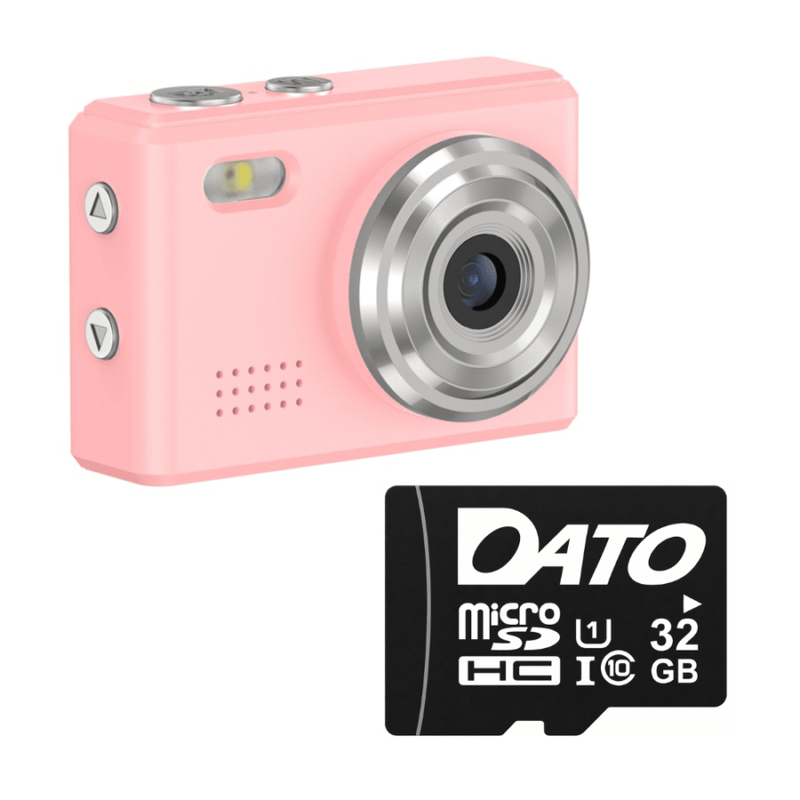 SAC CONNECT MINIカメラ SMC01-PKMSD32 ( 32GB microSDカードつき 約100万画素 CMOSセンサー 固定焦点 0.96インチ液晶画面 動画撮影 レトロモード 小型デジタルカメラ) ピンク