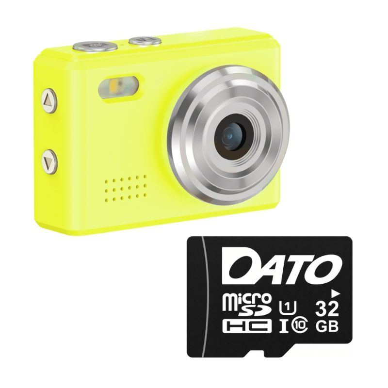 SAC CONNECT MINIカメラ SMC01-YEMSD32 ( 32GB microSDカードつき 約100万画素 CMOSセンサー 固定焦点 0.96インチ液晶画面 動画撮影 レトロモード 小型デジタルカメラ) イエロー