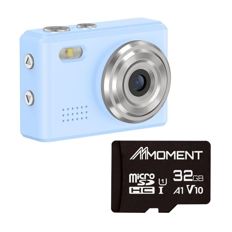 SAC CONNECT MINIカメラ SMC01-BLMSD32 ( 32GB microSDカードつき 約100万画素 CMOSセンサー 固定焦点 0.96インチ液晶画面 動画撮影 レトロモード 小型デジタルカメラ) ブルー