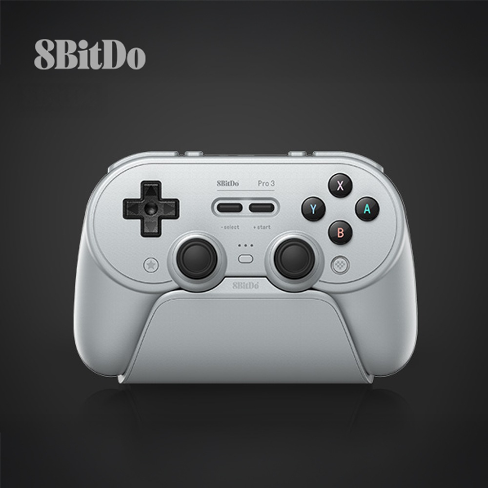 8BitDo Pro 3 Bluetooth Gray 無線 有線 ゲームコントローラー ( Switch Switch2 WindowsPC Android Apple Bluetooth 2.4GHz USB Type-C to Type-A バイブレーションあり 充電台つき )