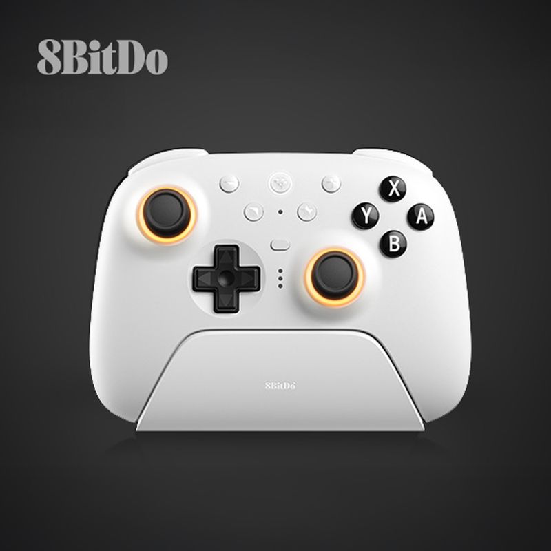 8BitDo Ultimate 2 Bluetooth White 無線 有線 ゲームコントローラー ( Switch Switch2 Windows PC Bluetooth 2.4GHz USB ターボ バイブレーションあり 充電台つき )