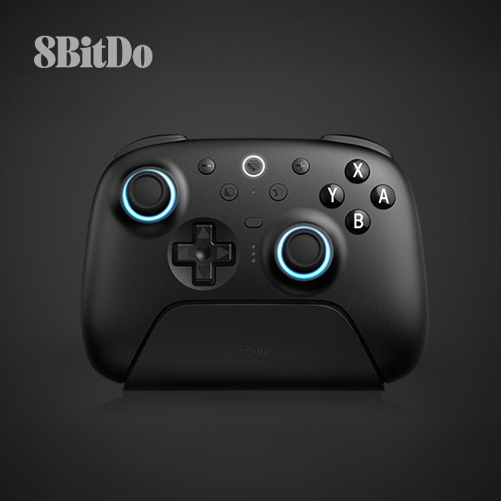 8BitDo Ultimate 2 Bluetooth Black 無線 有線 ゲームコントローラー ( Switch Switch2 Windows PC Bluetooth 2.4GHz USB ターボ バイブレーションあり 充電台つき )