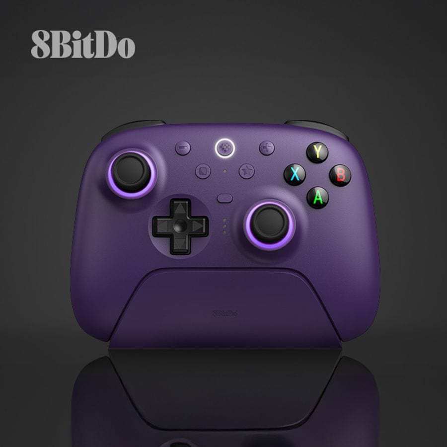 8BitDo Ultimate 2 Wireless Purple 無線 有線 ゲームコントローラー ( Windows PC Mac OS Android iOS Bluetooth 2.4GHz USB 充電台つき )