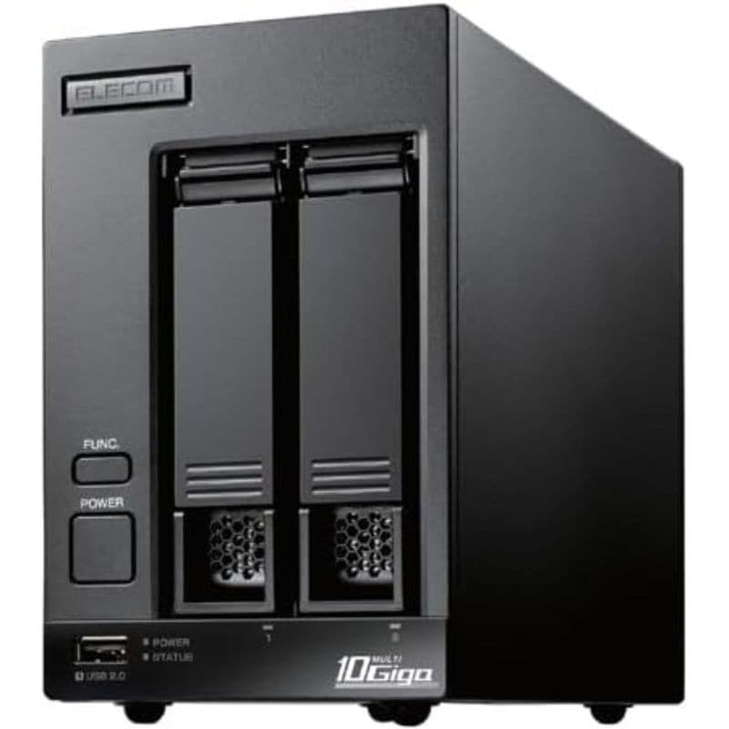 ELECOM エレコム デスクトップ2ベイ WSIoT2022forStorage Standard搭載NAS NSB-72D02TS22 (2TB)(ネットワーク接続型ストレージ )ブラック