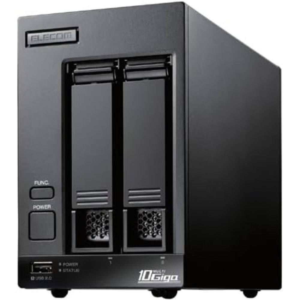 ELECOM エレコム デスクトップ2ベイ WSIoT2022forStorage Standard搭載NAS NSB-72D02TS22 (2TB)(ネットワーク接続型ストレージ )ブラック