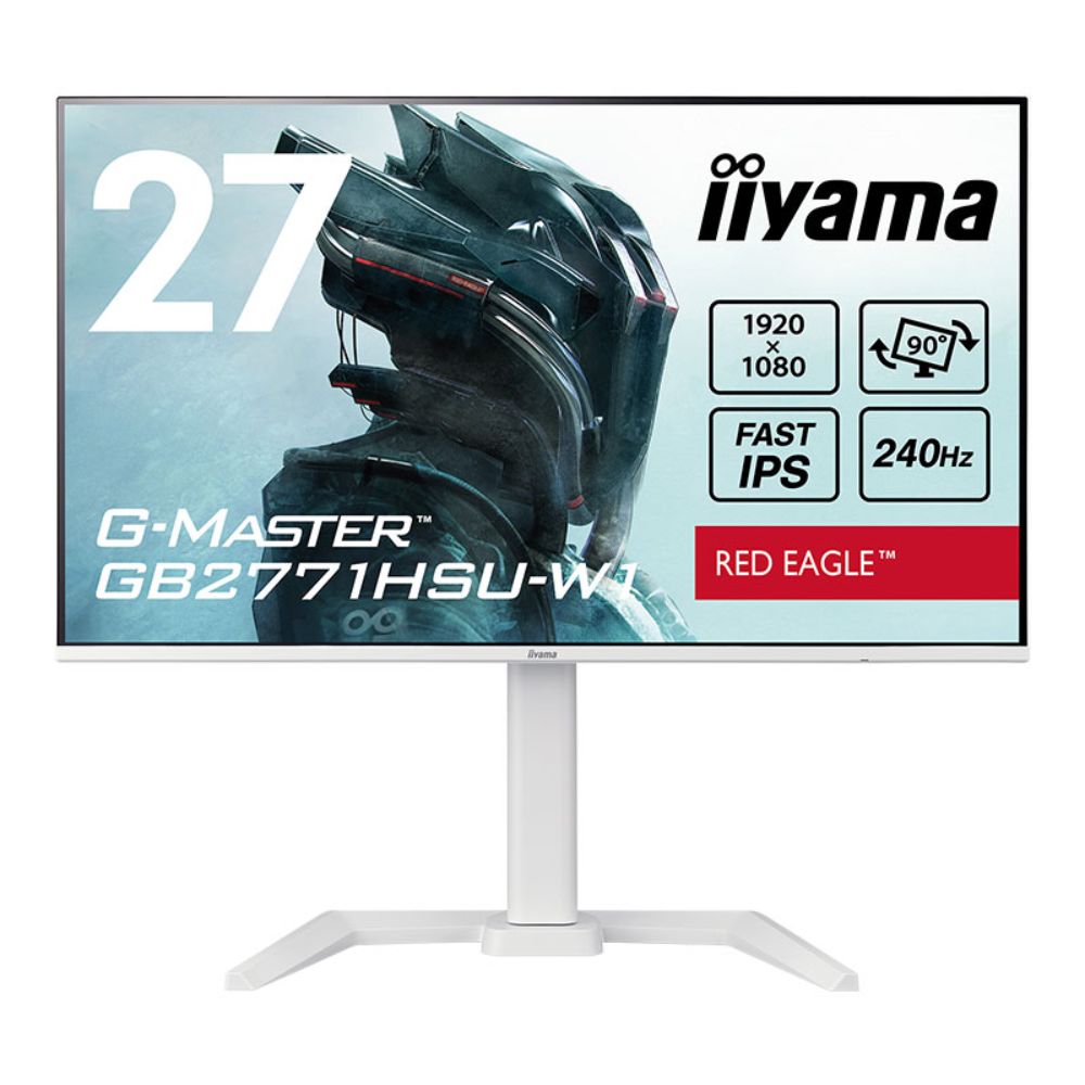 iiyama イイヤマ 27型ゲーミング液晶ディスプレイ G-MASTER GB2771HSU-W1 (ケーブル付属 IPS方式パネル FullHD HDMI、DisplayPort 昇降 回転)ホワイト