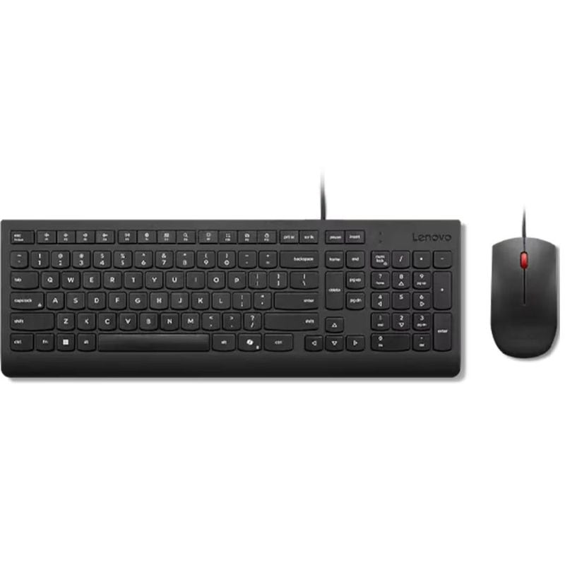 レノボ・ジャパン Lenovo エッセンシャル USBキーボード&マウス 4X31R64400 ( 英語配列 有線USB接続 解像度：1600dpi フルサイズマウス 両手利き用 ) ブラック
