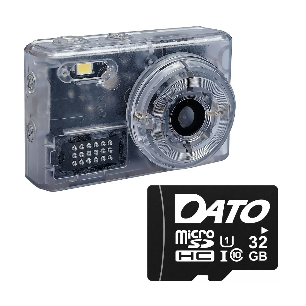 SAC CONNECT MINIカメラ SMC01-TWHMSD32 ( 32GB microSDカードつき 約100万画素 CMOSセンサー 固定焦点 0.96インチ液晶画面 動画撮影 レトロモード 小型デジタルカメラ) クリアホワイト