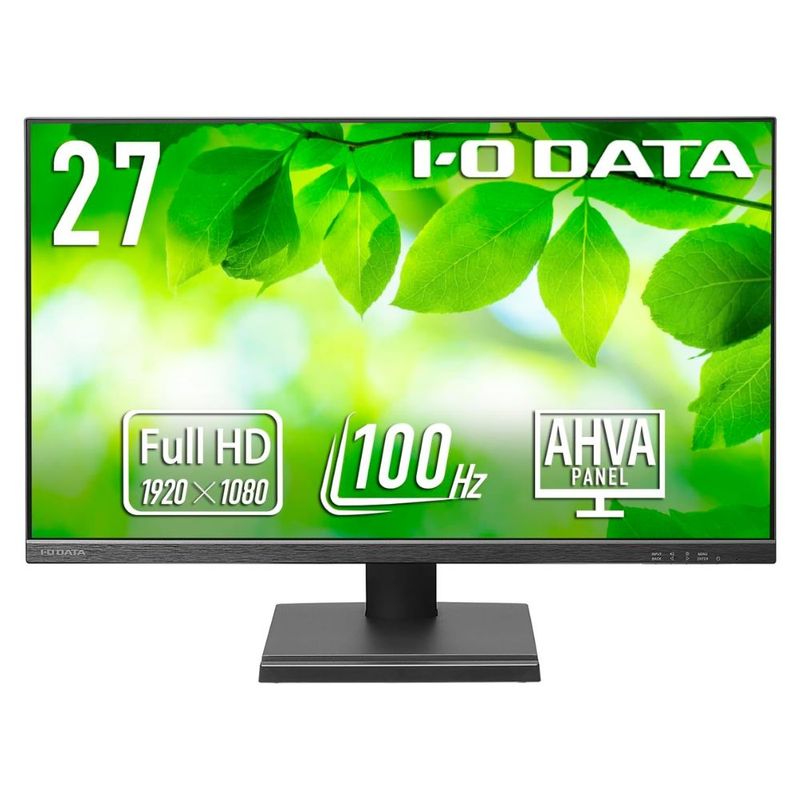 I-O DATA アイ・オー・データ モニター ディスプレイ LCD-D272SA (27型 FHD AHVA 非光沢 HDMI DisplayPort チルト 内蔵スピーカー VESA 5年間保証) ブラック