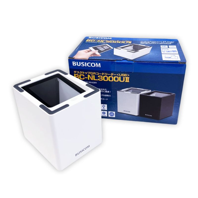 ビジコム BUSICOM デスクトップQRコードリーダー USBタイプ BC-NL3000U2-W ( USB Type-A 保証3年間 ) スノーホワイト