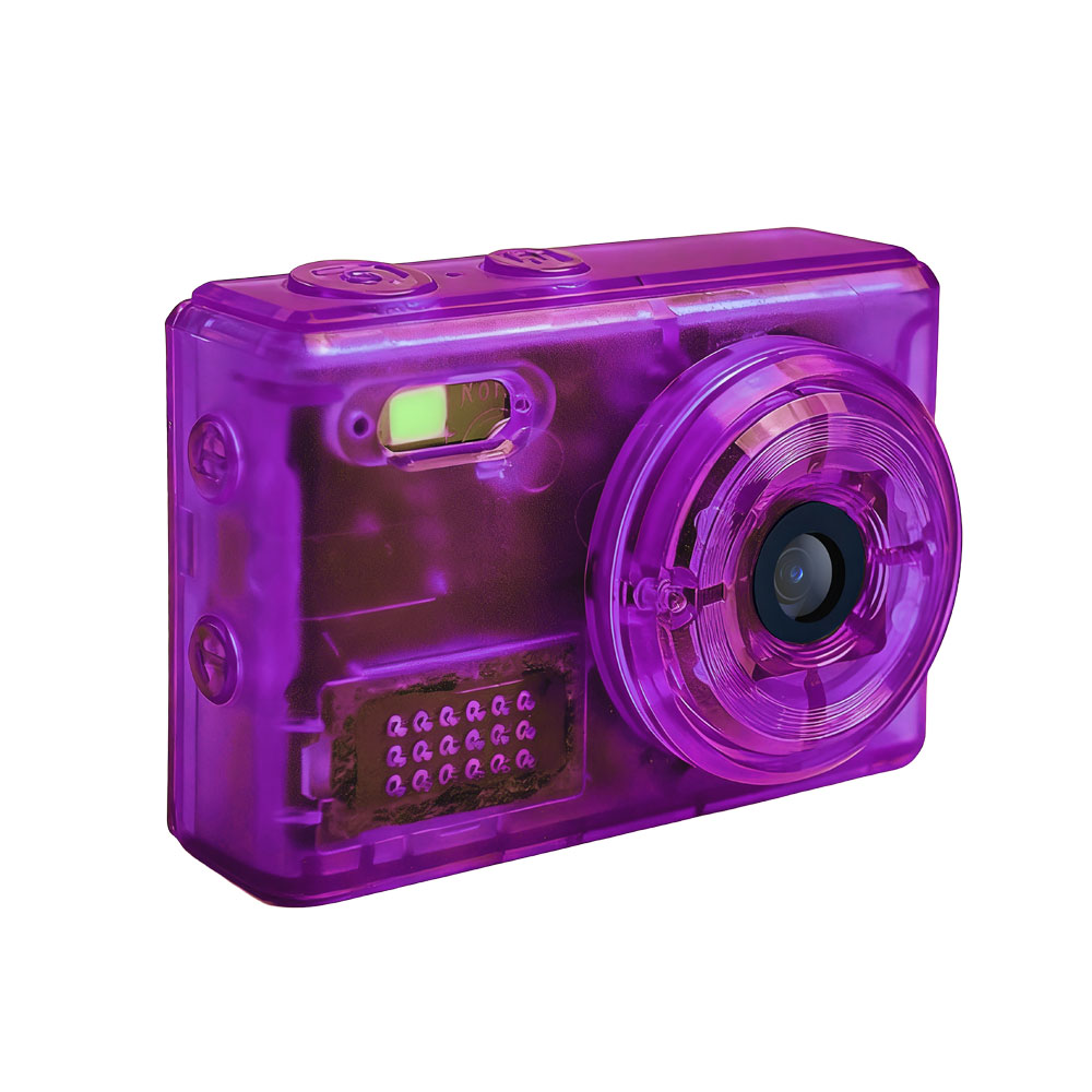 SAC CONNECT MINIカメラ SMC01-TPR ( 約100万画素 CMOSセンサー 固定焦点 0.96インチ液晶画面 microSD対応 動画撮影 レトロモード 小型デジタルカメラ ) クリアパープル