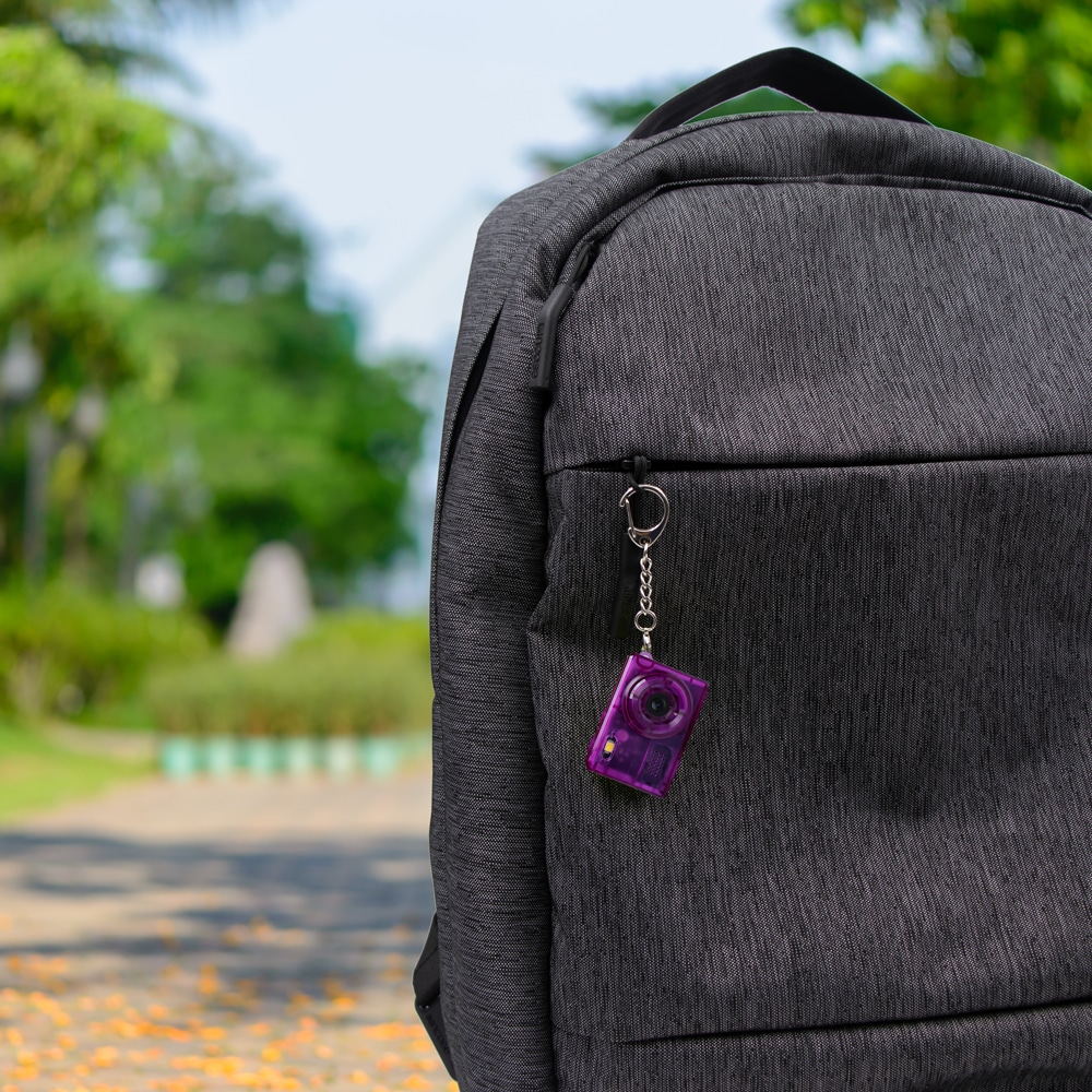 SAC CONNECT MINIカメラ SMC01-TPR ( 約100万画素 CMOSセンサー 固定焦点 0.96インチ液晶画面 microSD対応 動画撮影 レトロモード 小型デジタルカメラ ) クリアパープル