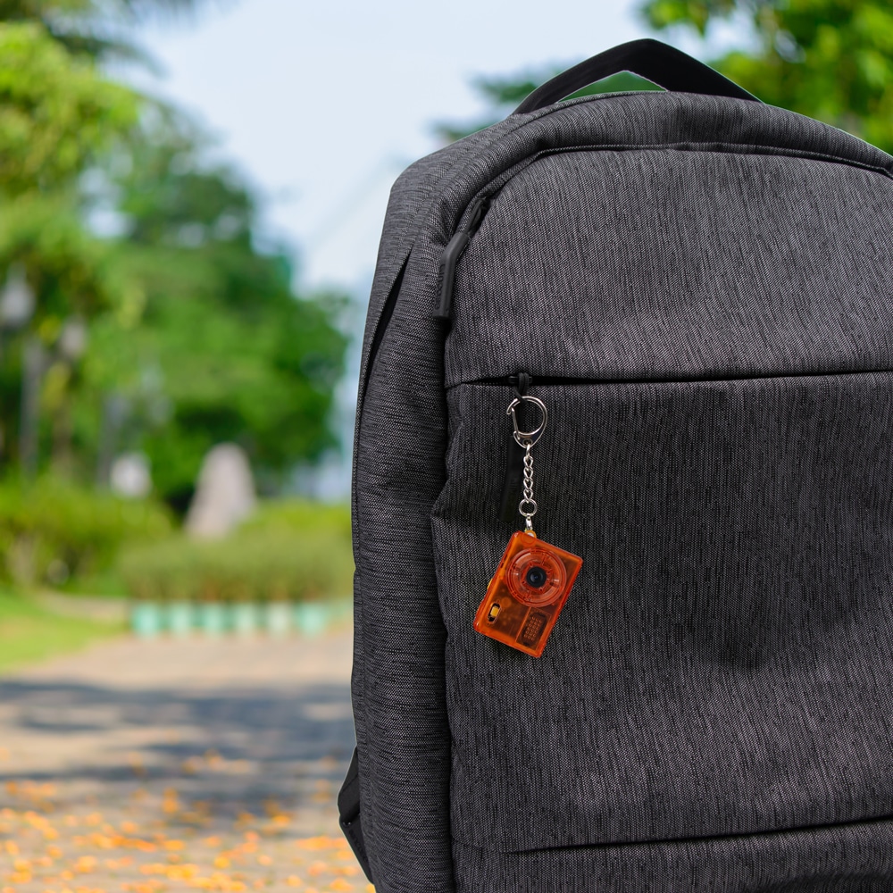 SAC CONNECT MINIカメラ SMC01-TOR ( 約100万画素 CMOSセンサー 固定焦点 0.96インチ液晶画面 microSD対応 動画撮影 レトロモード 小型デジタルカメラ ) クリアオレンジ