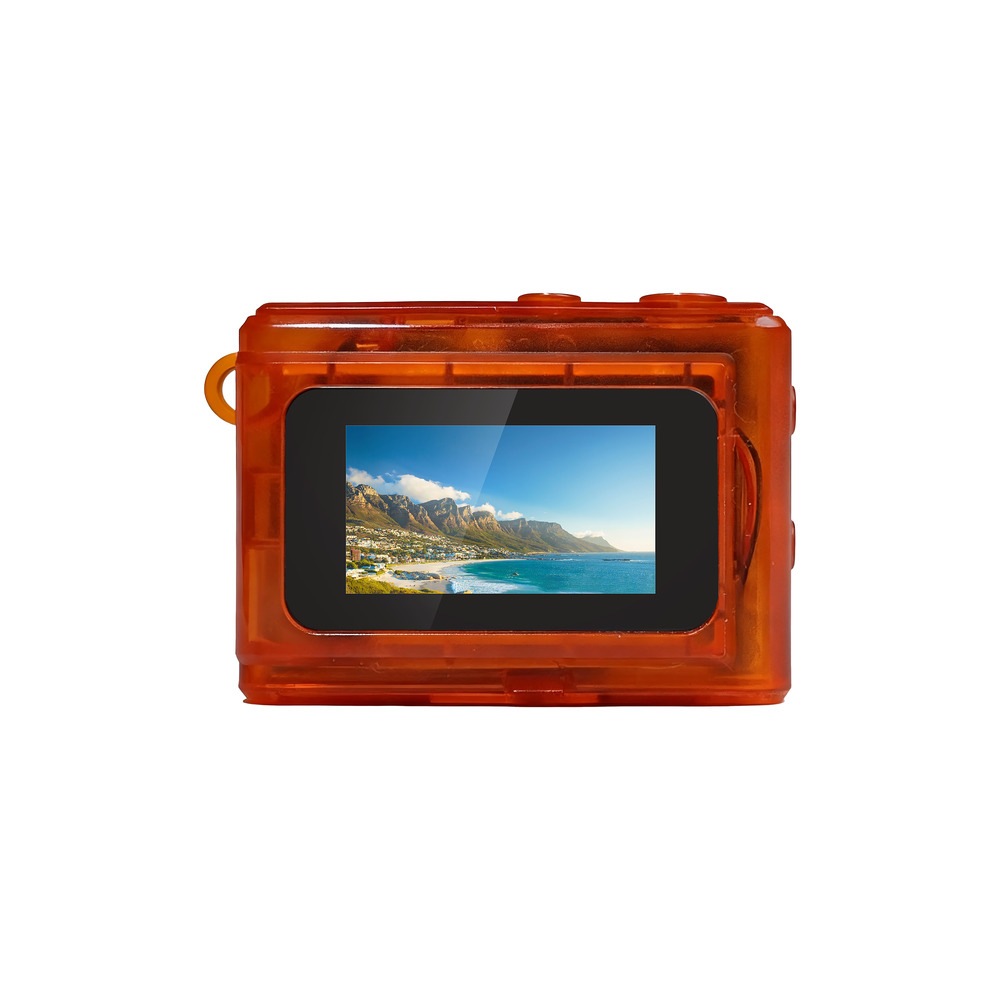 SAC CONNECT MINIカメラ SMC01-TOR ( 約100万画素 CMOSセンサー 固定焦点 0.96インチ液晶画面 microSD対応 動画撮影 レトロモード 小型デジタルカメラ ) クリアオレンジ