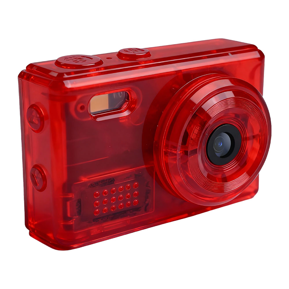 SAC CONNECT MINIカメラ SMC01-TRD ( 約100万画素 CMOSセンサー 固定焦点 0.96インチ液晶画面 microSD対応 動画撮影 レトロモード 小型デジタルカメラ ) クリアレッド