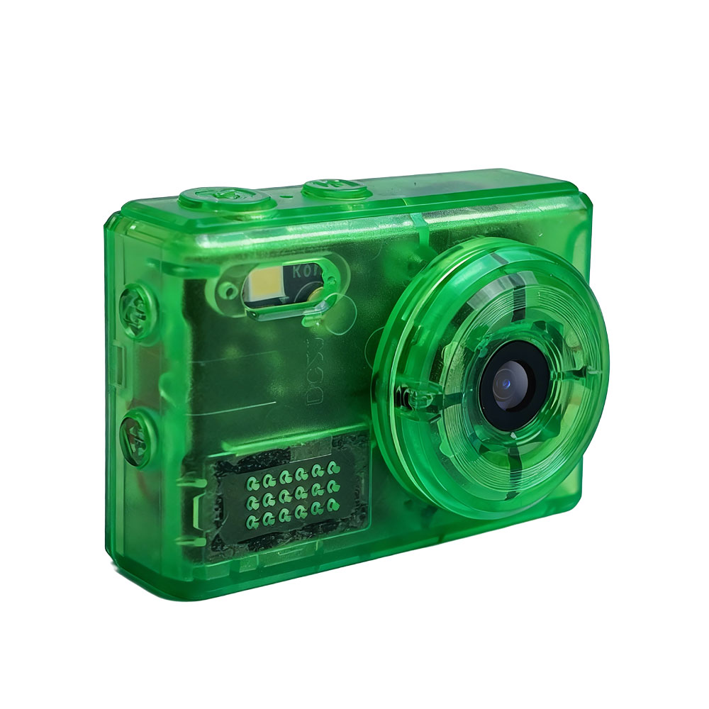 SAC CONNECT MINIカメラ SMC01-TGN ( 約100万画素 CMOSセンサー 固定焦点 0.96インチ液晶画面 microSD対応 動画撮影 レトロモード 小型デジタルカメラ ) クリアグリーン