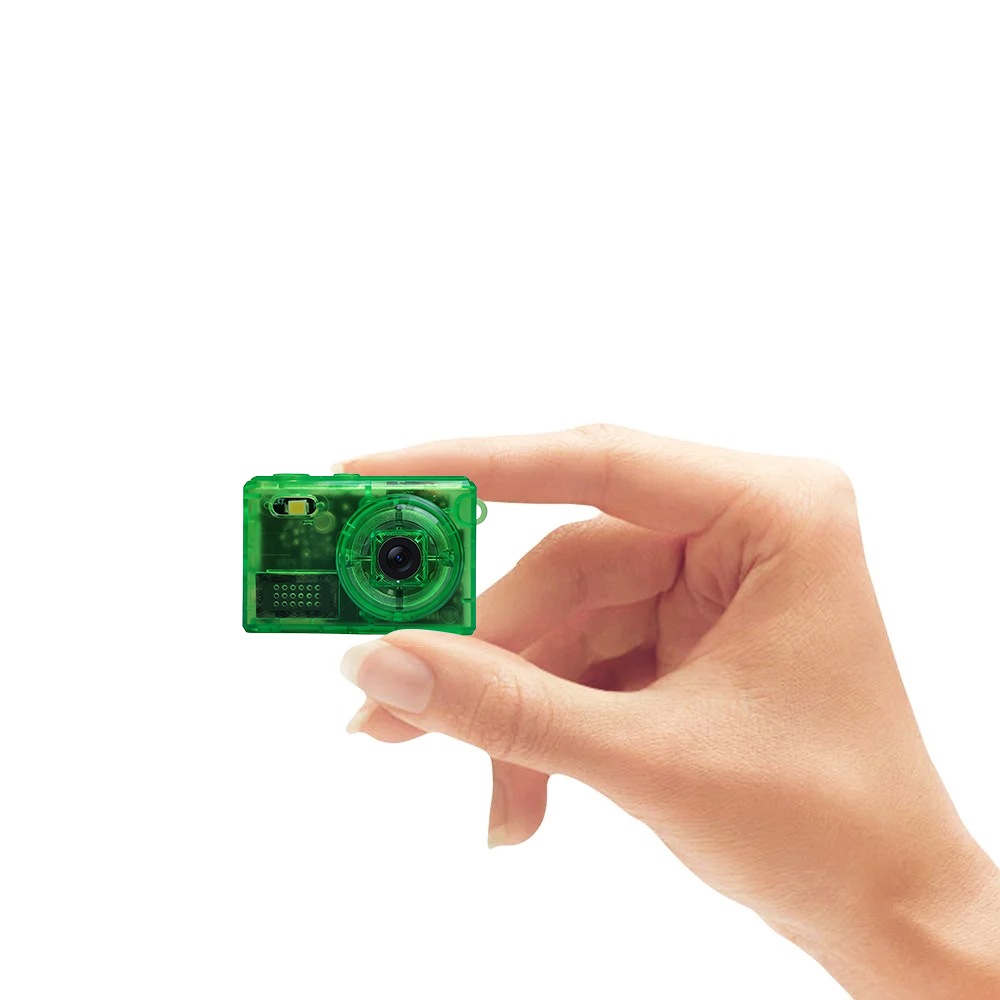 SAC CONNECT MINIカメラ SMC01-TGN ( 約100万画素 CMOSセンサー 固定焦点 0.96インチ液晶画面 microSD対応 動画撮影 レトロモード 小型デジタルカメラ ) クリアグリーン