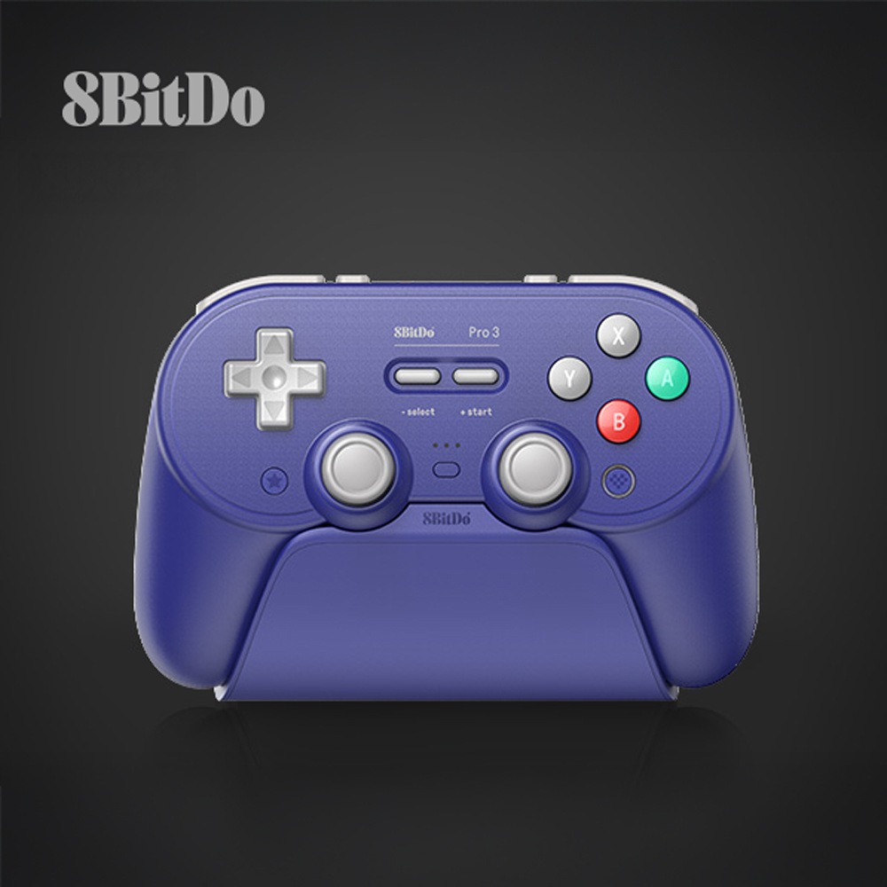 8BitDo Pro 3 Bluetooth Purple 無線 有線 ゲームコントローラー ( Switch Switch2 WindowsPC Android Apple Bluetooth 2.4GHz USB Type-C to Type-A バイブレーションあり 充電台つき )