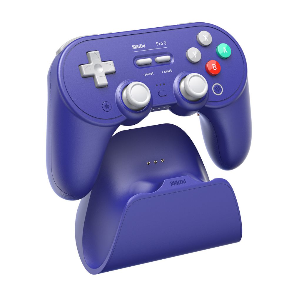 8BitDo Pro 3 Bluetooth Purple 無線 有線 ゲームコントローラー ( Switch Switch2 WindowsPC Android Apple Bluetooth 2.4GHz USB Type-C to Type-A バイブレーションあり 充電台つき )