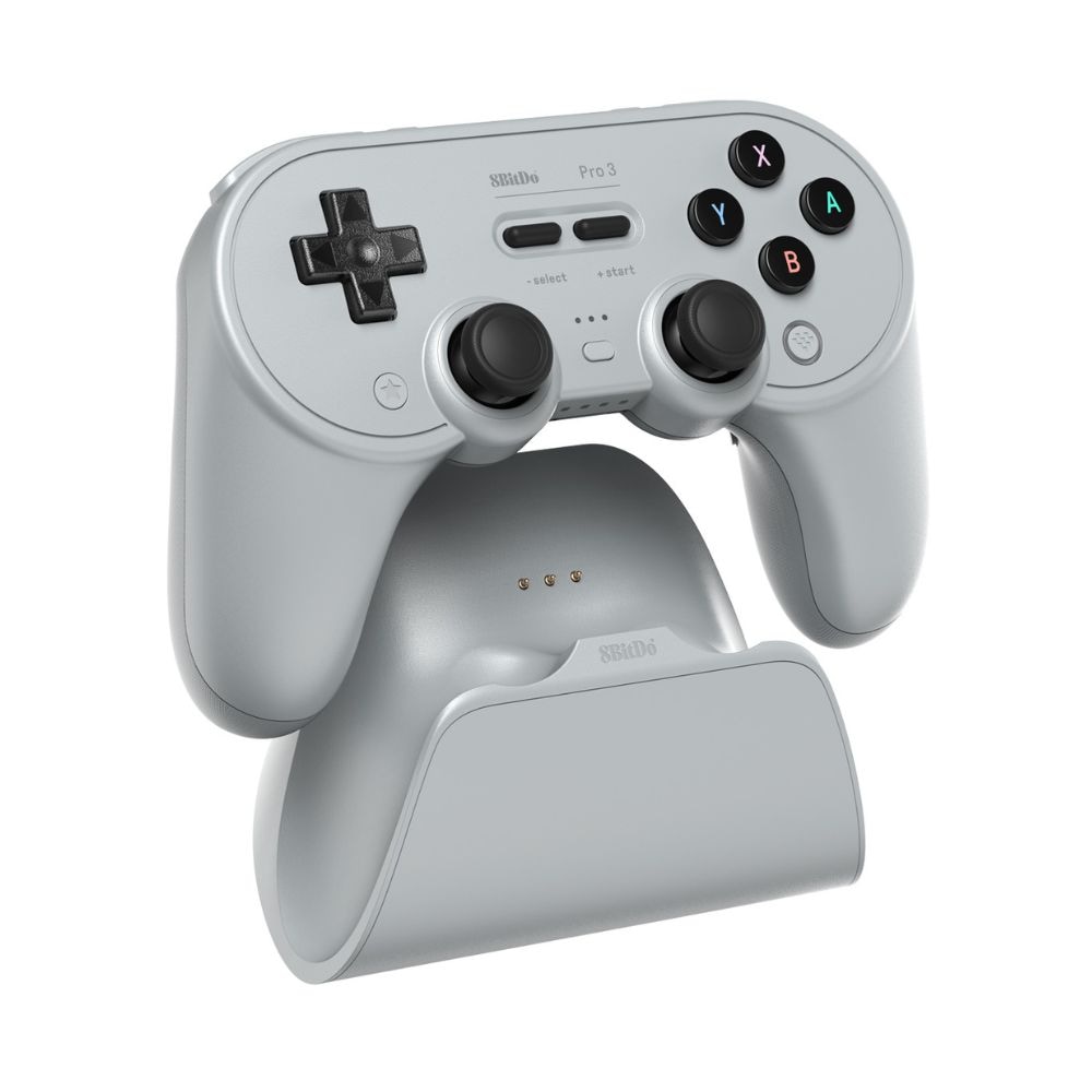 8BitDo Pro 3 Bluetooth Gray 無線 有線 ゲームコントローラー ( Switch Switch2 WindowsPC Android Apple Bluetooth 2.4GHz USB Type-C to Type-A バイブレーションあり 充電台つき )