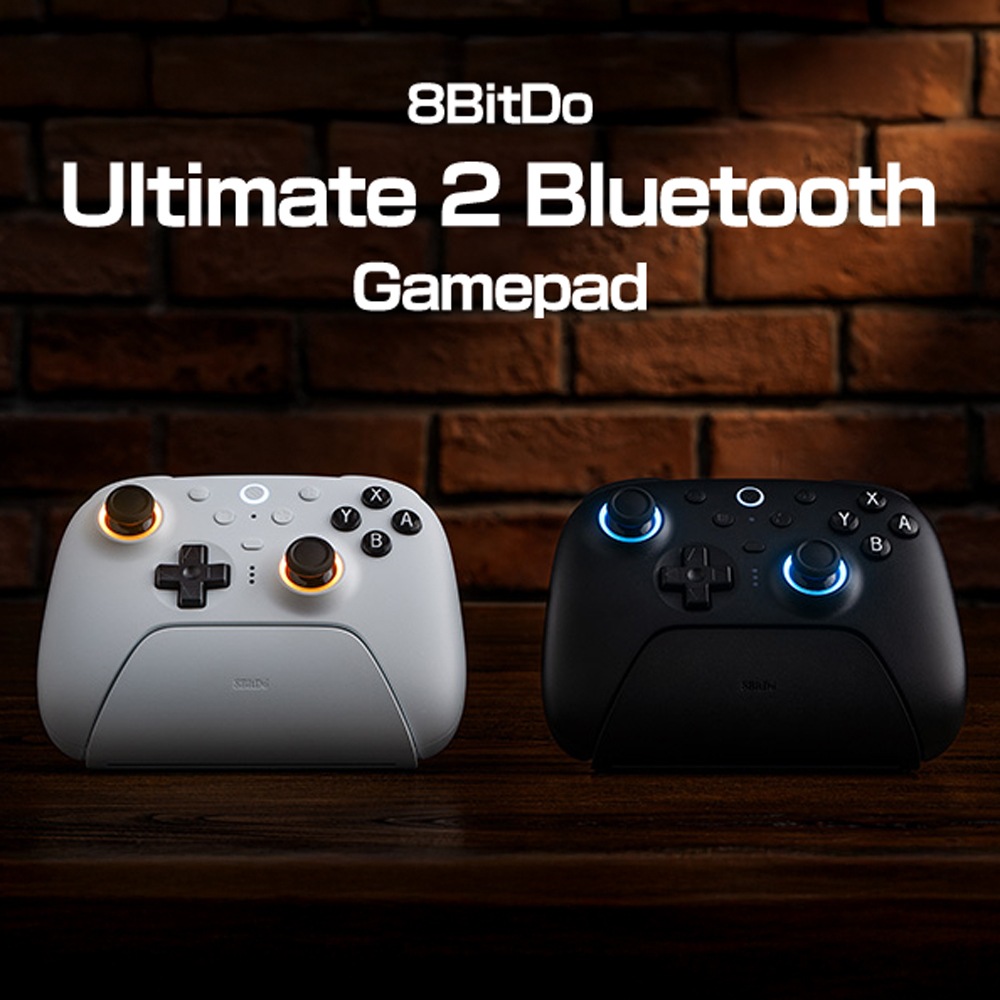 8BitDo Ultimate 2 Bluetooth Black 無線 有線 ゲームコントローラー ( Switch Switch2 Windows PC Bluetooth 2.4GHz USB ターボ バイブレーションあり 充電台つき )