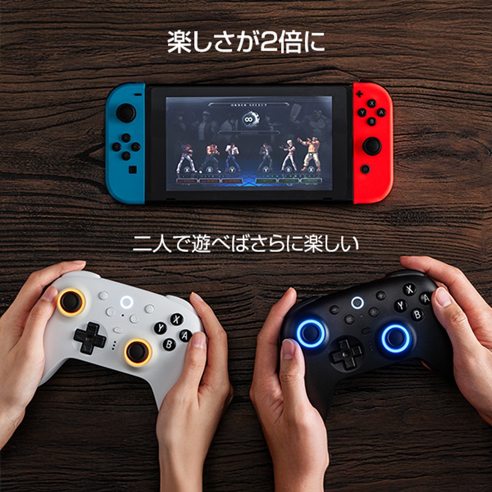 8BitDo Ultimate 2 Bluetooth Black 無線 有線 ゲームコントローラー ( Switch Switch2 Windows PC Bluetooth 2.4GHz USB ターボ バイブレーションあり 充電台つき )