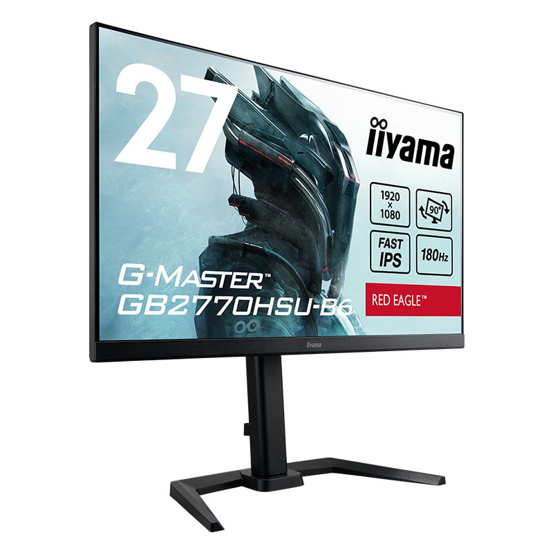 iiyama イイヤマ ゲーミングモニター ディスプレイ G-MASTER GB2770HSU-B6 (27インチ フルHD 非光沢 IPS HDMI DisplayPort 昇降 チルト ピボット スイベル VESA 内蔵スピーカー 3年間保証)