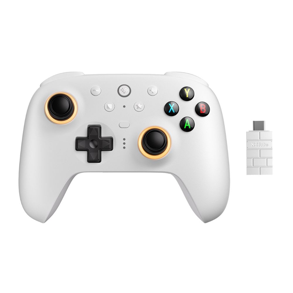 8BitDo Ultimate 2 Wireless White 無線 有線 ゲームコントローラー ( Windows PC Mac OS Android iOS Bluetooth 2.4GHz USB 充電台つき )