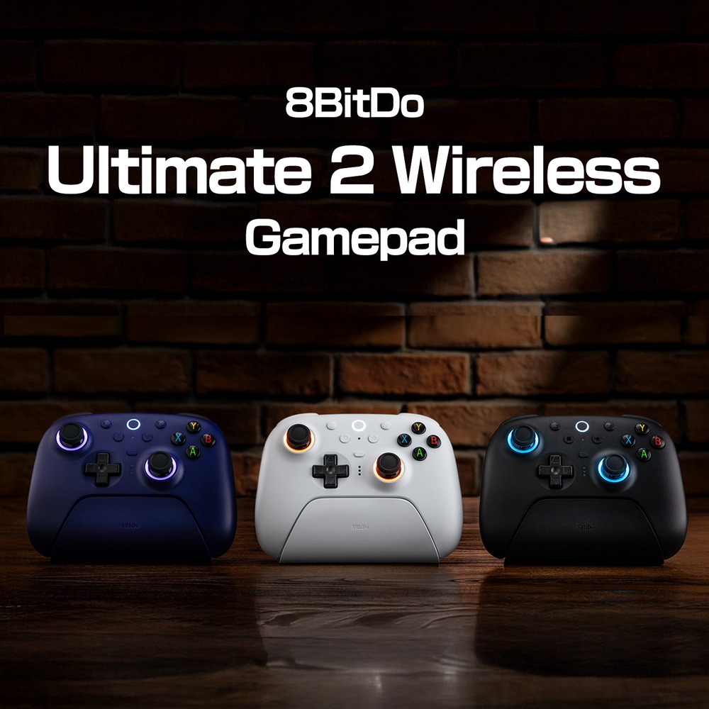 8BitDo Ultimate 2 Wireless White 無線 有線 ゲームコントローラー ( Windows PC Mac OS Android iOS Bluetooth 2.4GHz USB 充電台つき )