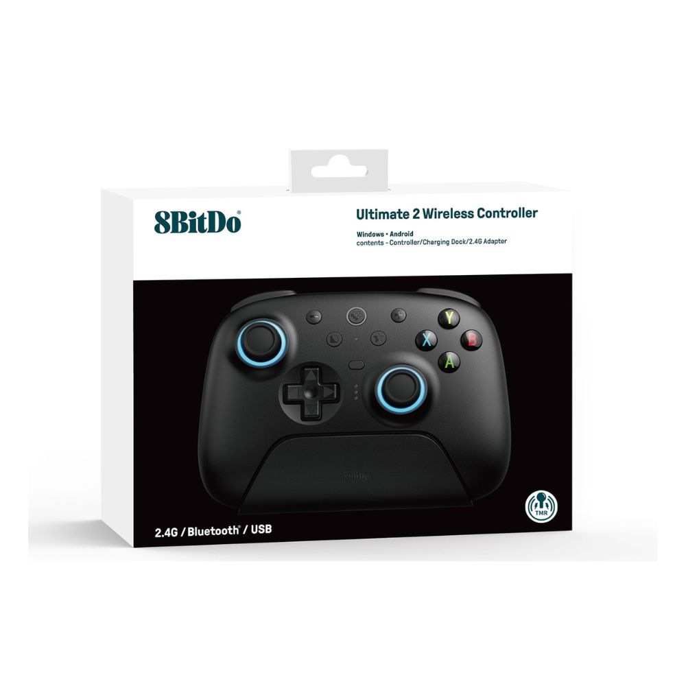 8BitDo Ultimate 2 Wireless Black 無線 有線 ゲームコントローラー ( Windows PC Mac OS Android iOS Bluetooth 2.4GHz USB 充電台つき )