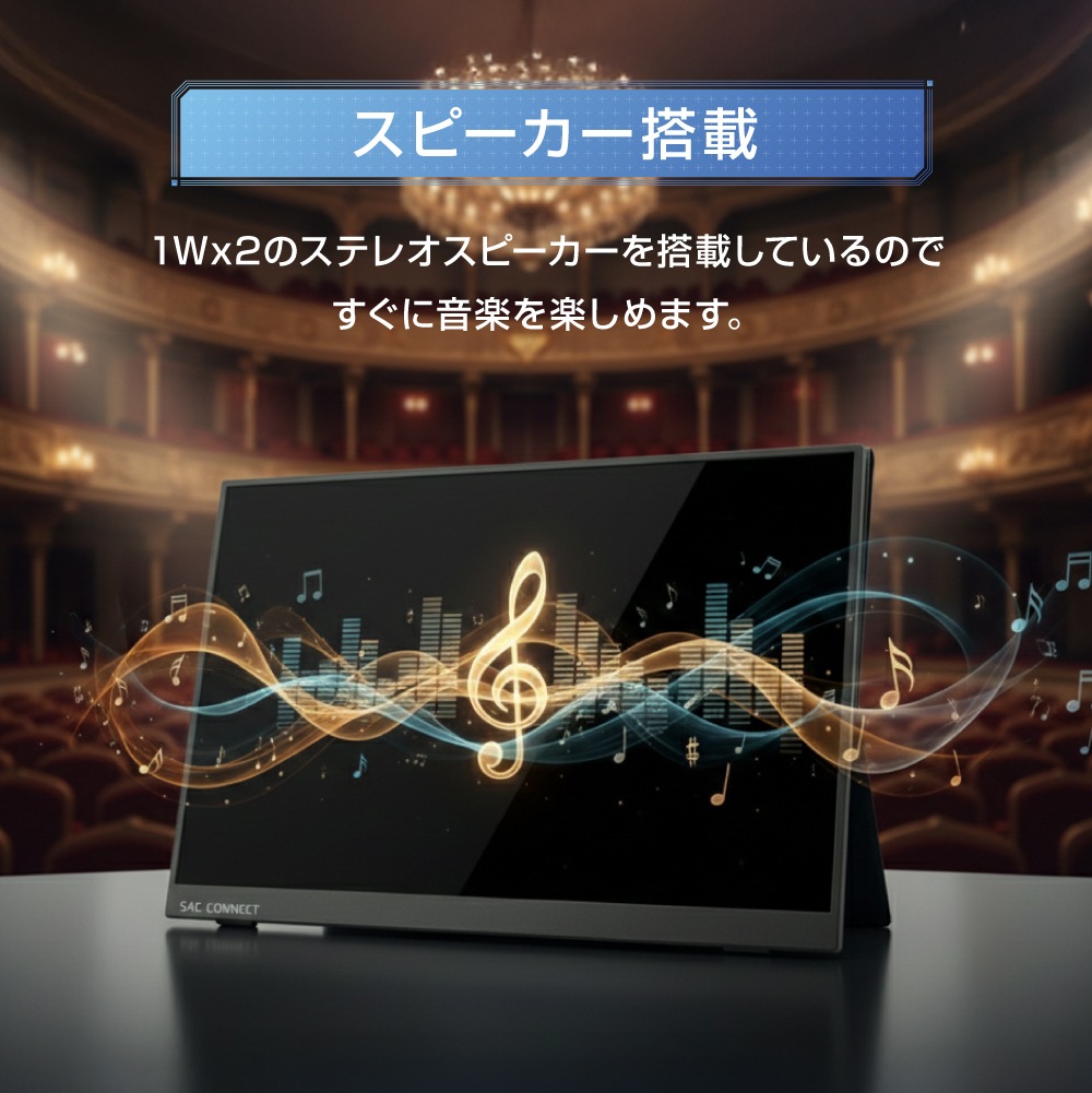 SAC CONNECT ポータブル LCD モニター SPMWUXGA160 ( 16型 WUXGA 非光沢 IPS Mini HDMI USB Type-C 内臓スピーカー カバー付 )
