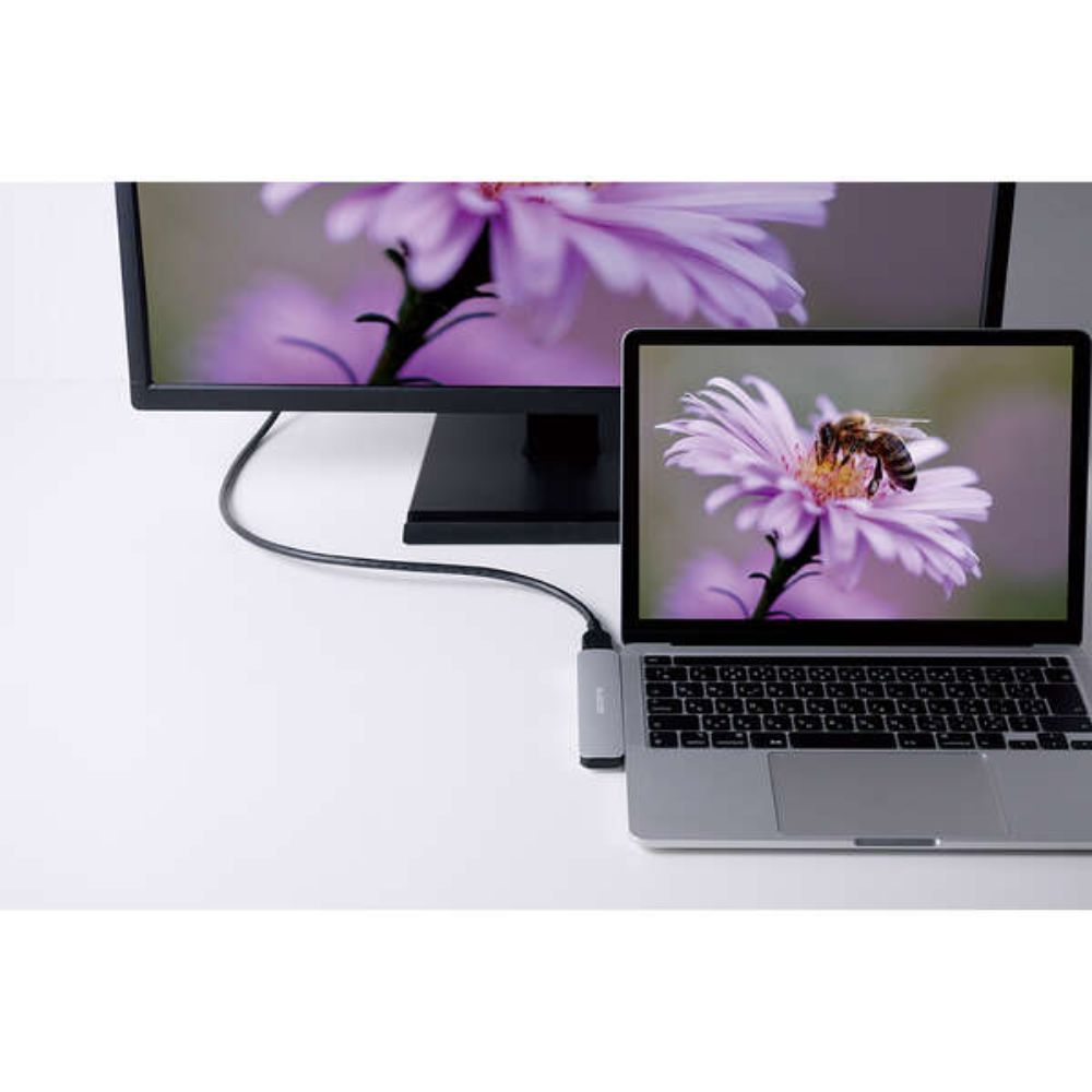 ELECOM エレコム USB Type-C 直挿しタイプドッキングステーション for MacBook DST-C24SV/EC ( HDMI USB Type-C Type-A SDカード microSDカード ドッキング Macbook専用 ) シルバー