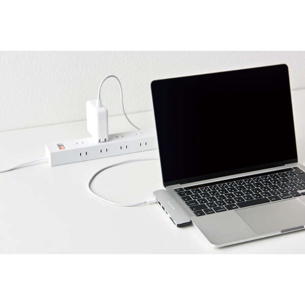 ELECOM エレコム USB Type-C 直挿しタイプドッキングステーション for MacBook DST-C24SV/EC ( HDMI USB Type-C Type-A SDカード microSDカード ドッキング Macbook専用 ) シルバー