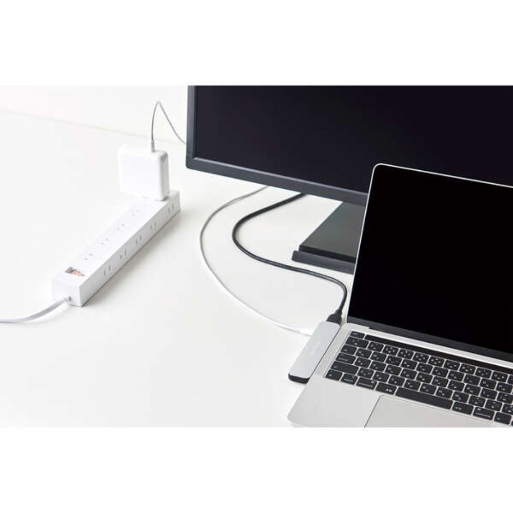 ELECOM エレコム USB Type-C 直挿しタイプドッキングステーション for MacBook DST-C24SV/EC ( HDMI USB Type-C Type-A SDカード microSDカード ドッキング Macbook専用 ) シルバー
