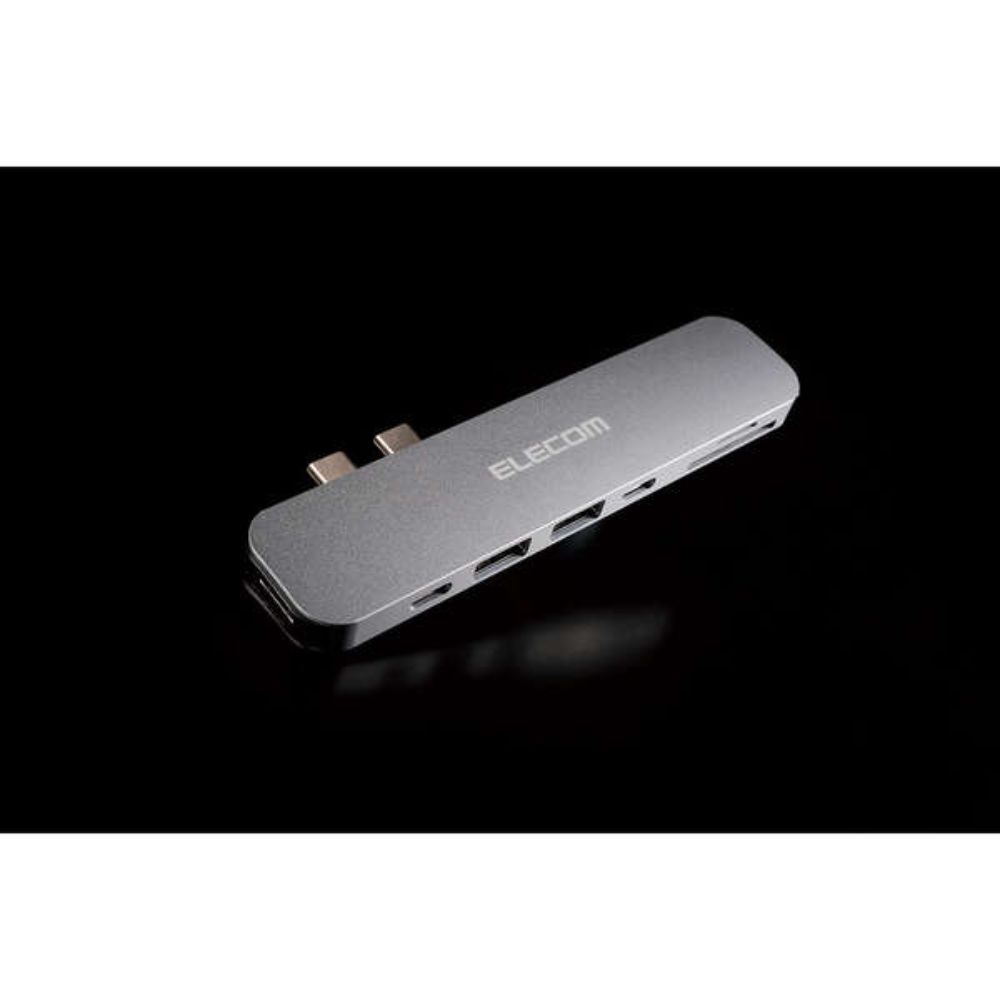 ELECOM エレコム USB Type-C 直挿しタイプドッキングステーション for MacBook DST-C24SV/EC ( HDMI USB Type-C Type-A SDカード microSDカード ドッキング Macbook専用 ) シルバー