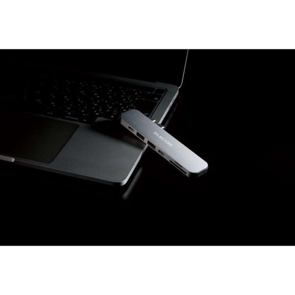 ELECOM エレコム USB Type-C 直挿しタイプドッキングステーション for MacBook DST-C24SV/EC ( HDMI USB Type-C Type-A SDカード microSDカード ドッキング Macbook専用 ) シルバー
