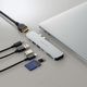 ELECOM エレコム USB Type-C 直挿しタイプドッキングステーション for MacBook DST-C24SV/EC ( HDMI USB Type-C Type-A SDカード microSDカード ドッキング Macbook専用 ) シルバー