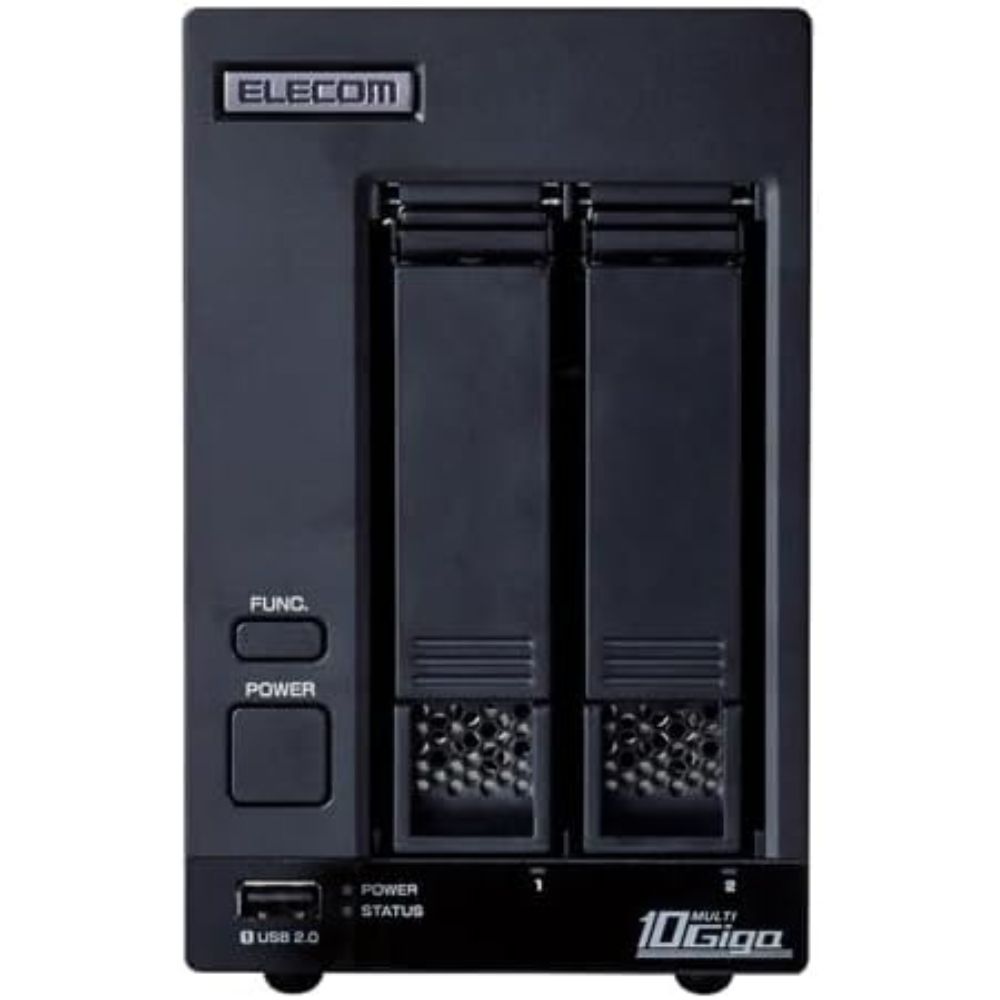 ELECOM エレコム デスクトップ2ベイWSIoT2022forStorage Workgroup搭載NAS(8TB) NSB-72D08TW22(ネットワーク接続型ストレージ )ブラック