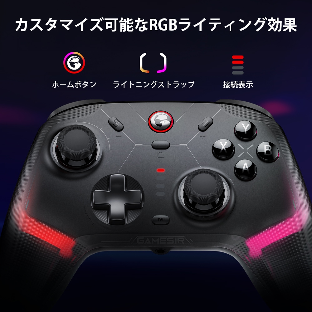 GameSir Cyclone2 Bundle Black 無線 有線ゲームコントローラー ( Switch Windows PC Android iOS Bluetooth 2.4GHz USB Type-A 6軸ジャイロ ターボ マクロ 背面ボタン 振動あり マイクロスイッチ 充電台付き )