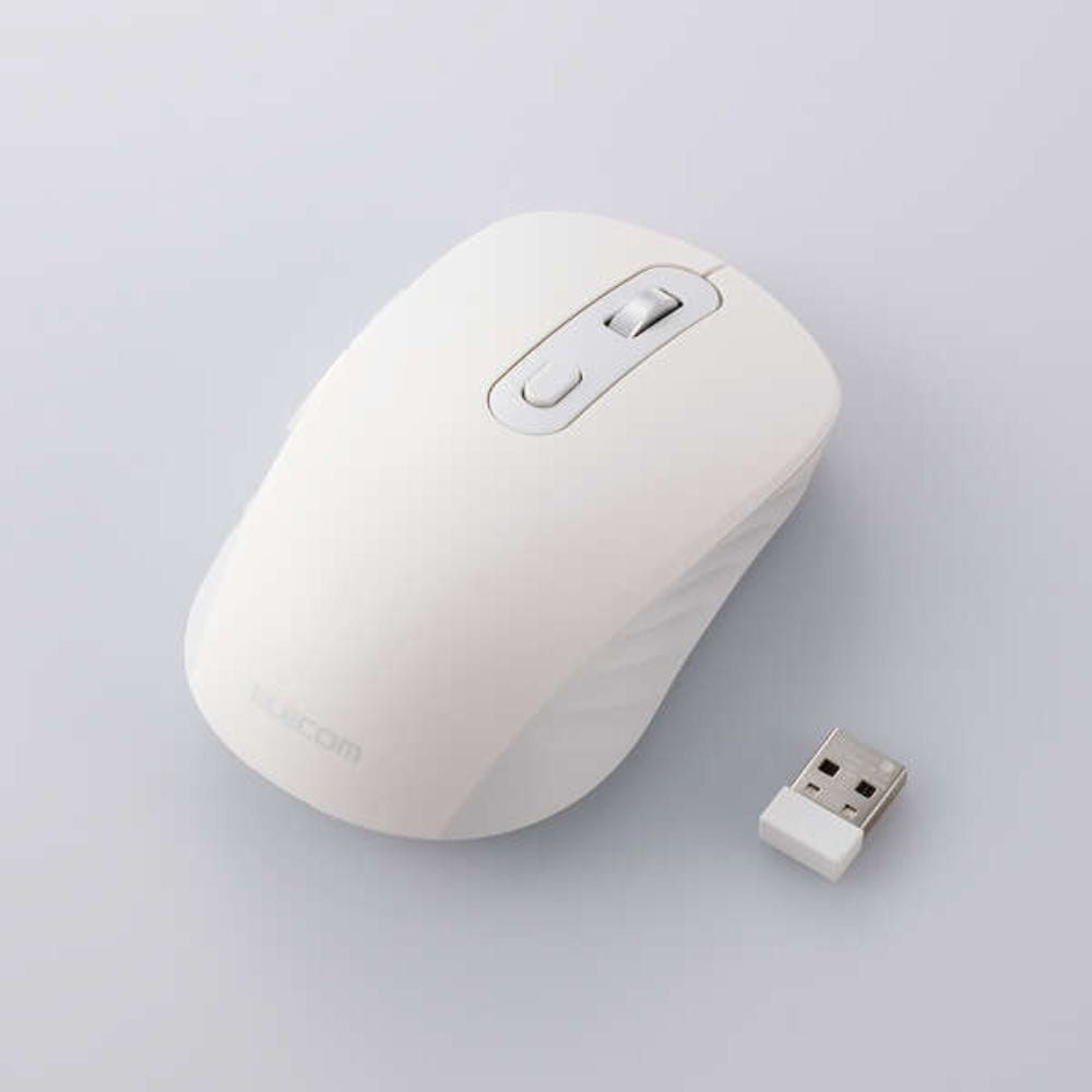 ELECOM エレコム OSMOD Six 無線 充電 静音マウス ( 2.4GHz Bluetooth USBレシーバー収納 BlueLEDセンサー 6ボタン Mサイズ Windows macOS Android iOS iPadOS ChromeOS ) ホワイト