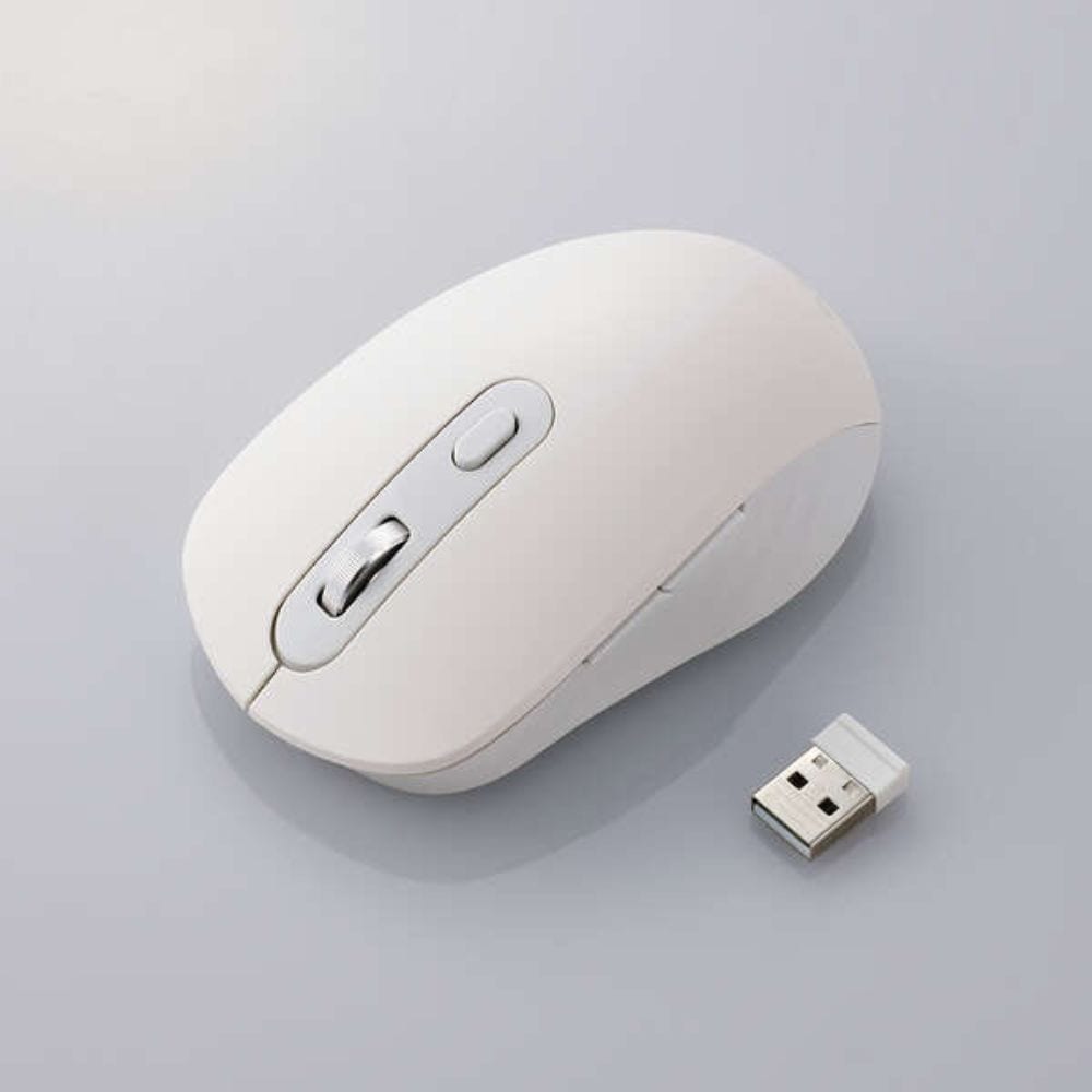 ELECOM エレコム OSMOD Six 無線 充電 静音マウス ( 2.4GHz Bluetooth USBレシーバー収納 BlueLEDセンサー 6ボタン Mサイズ Windows macOS Android iOS iPadOS ChromeOS ) ホワイト