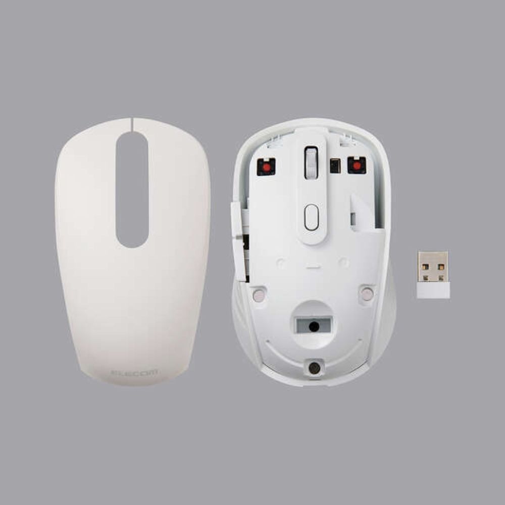 ELECOM エレコム OSMOD Six 無線 充電 静音マウス ( 2.4GHz Bluetooth USBレシーバー収納 BlueLEDセンサー 6ボタン Mサイズ Windows macOS Android iOS iPadOS ChromeOS ) ホワイト