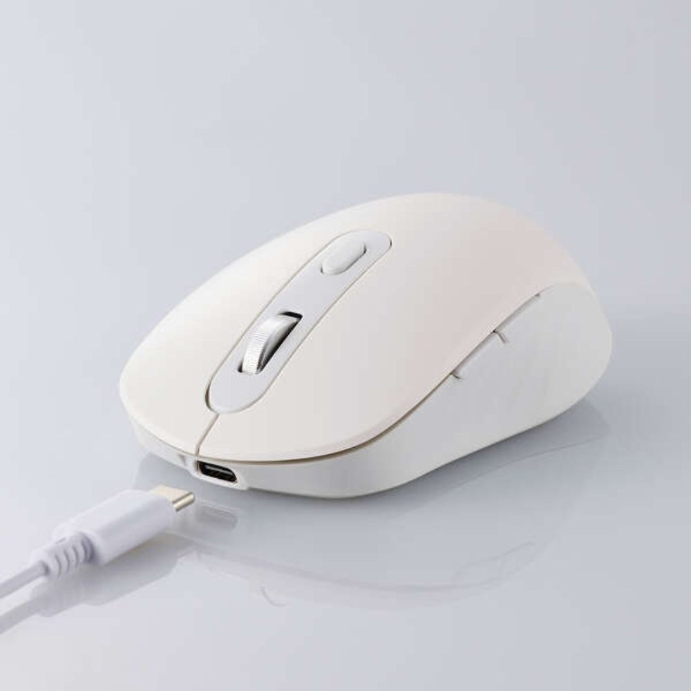 ELECOM エレコム OSMOD Six 無線 充電 静音マウス ( 2.4GHz Bluetooth USBレシーバー収納 BlueLEDセンサー 6ボタン Mサイズ Windows macOS Android iOS iPadOS ChromeOS ) ホワイト