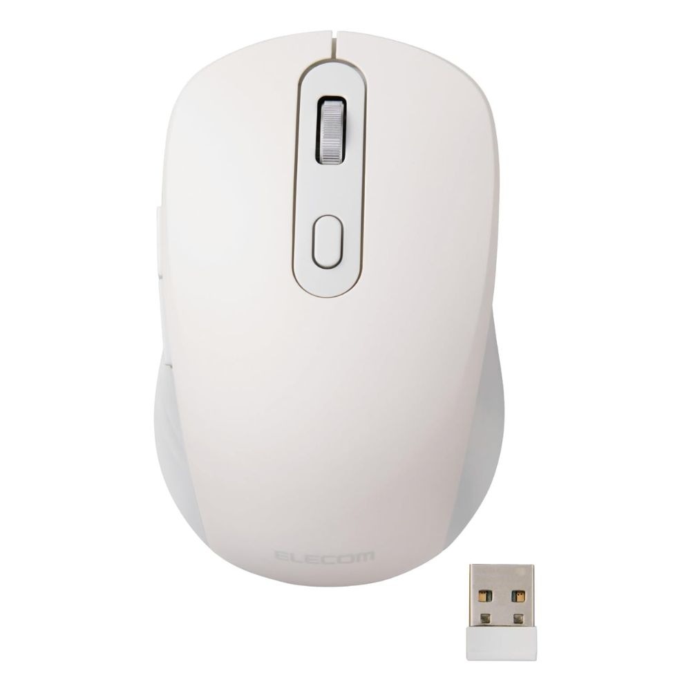 ELECOM エレコム OSMOD Six 無線 充電 静音マウス ( 2.4GHz Bluetooth USBレシーバー収納 BlueLEDセンサー 6ボタン Mサイズ Windows macOS Android iOS iPadOS ChromeOS ) ホワイト