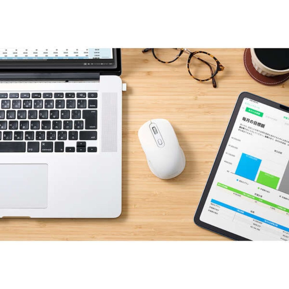 ELECOM エレコム OSMOD Six 無線 充電 静音マウス ( 2.4GHz Bluetooth USBレシーバー収納 BlueLEDセンサー 6ボタン Mサイズ Windows macOS Android iOS iPadOS ChromeOS ) ホワイト