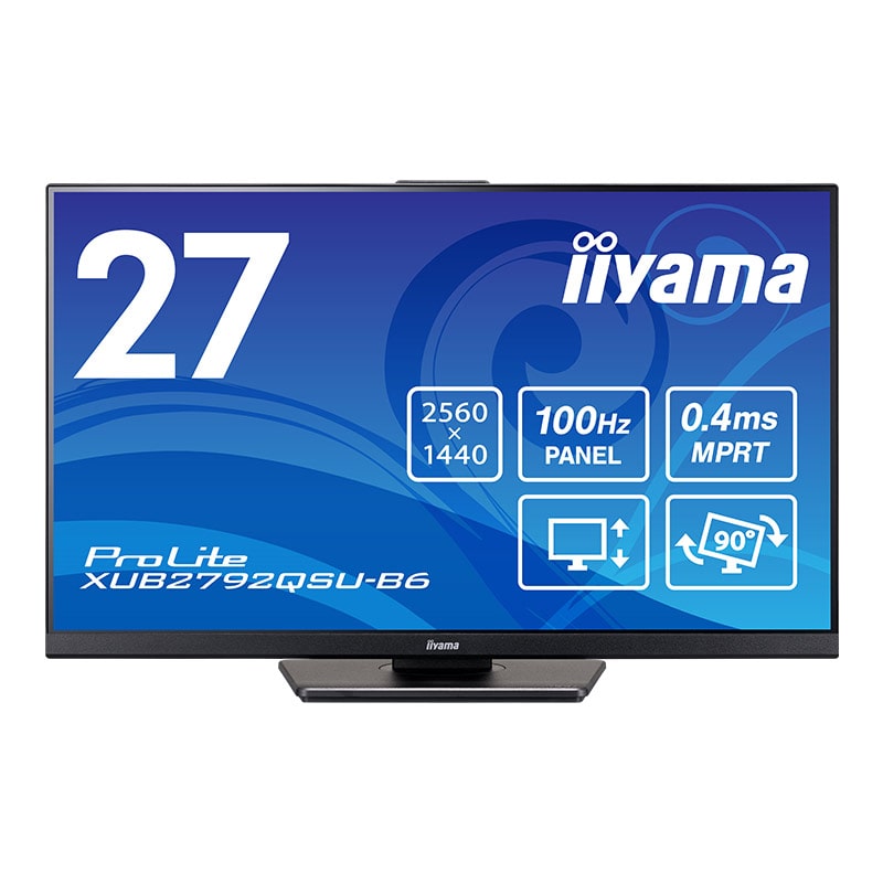 iiyama イイヤマ モニター ディスプレイ ProLite XUB2792QSU-B6 (27型 WQHD 非光沢 DP HDMI 昇降 チルト ピボット スウィーベル 内臓スピーカー Vesa 3年間保証)