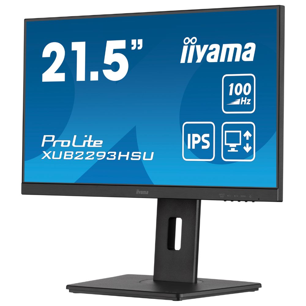 iiyama イイヤマ 21.5インチ IPS 3面ボーダーレスモニター XUB2293HSU-B7（USBハブ、100Hzリフレッシュレート、高さ調節可能なスタンド付き）ブラック