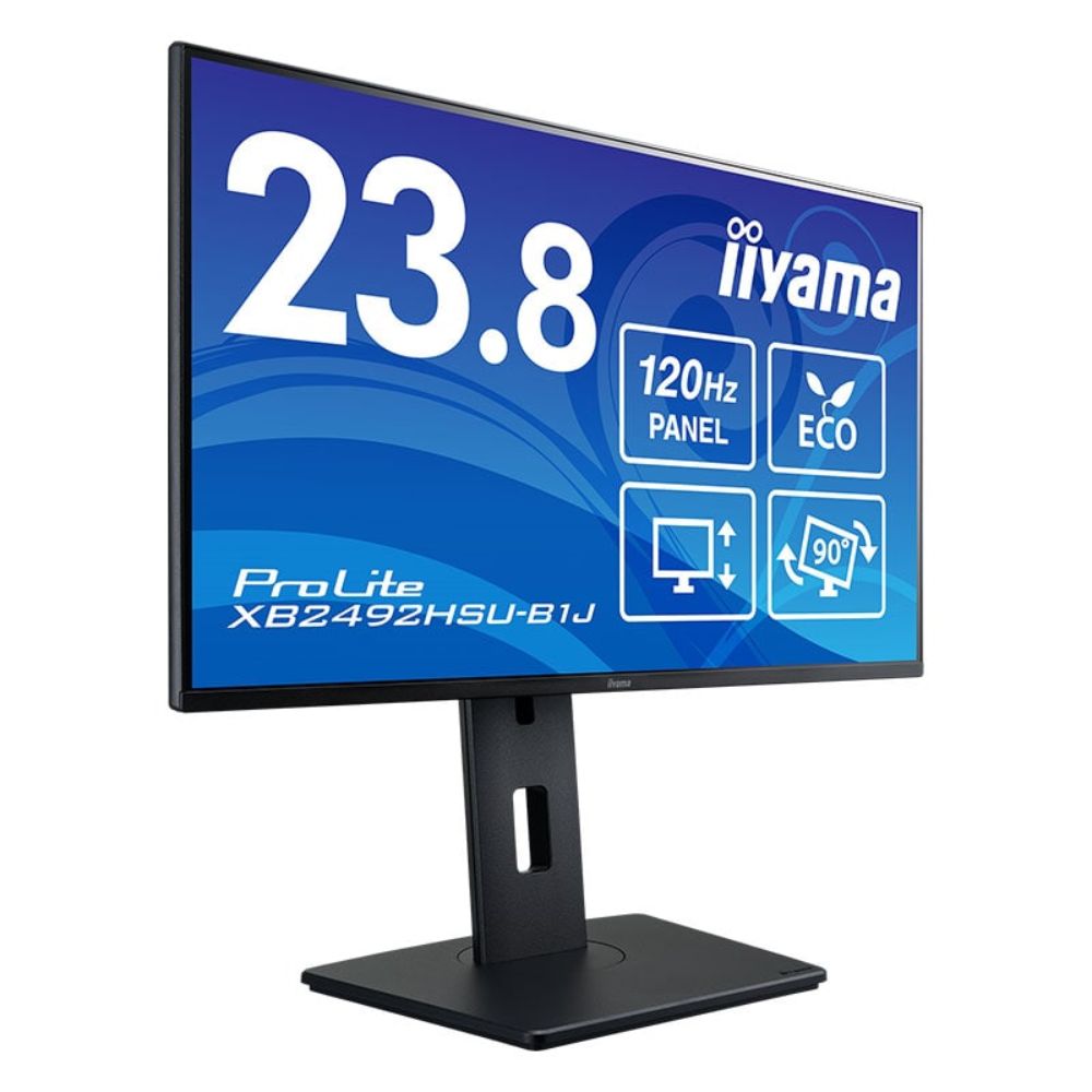 iiyama イイヤマ 23.8型ワイド液晶ディスプレイ ProLite XB2492HSU-B1J(ケーブル付属 IPS方式パネル FullHD HDMI、DisplayPort ブラック 昇降 回転)ブラック