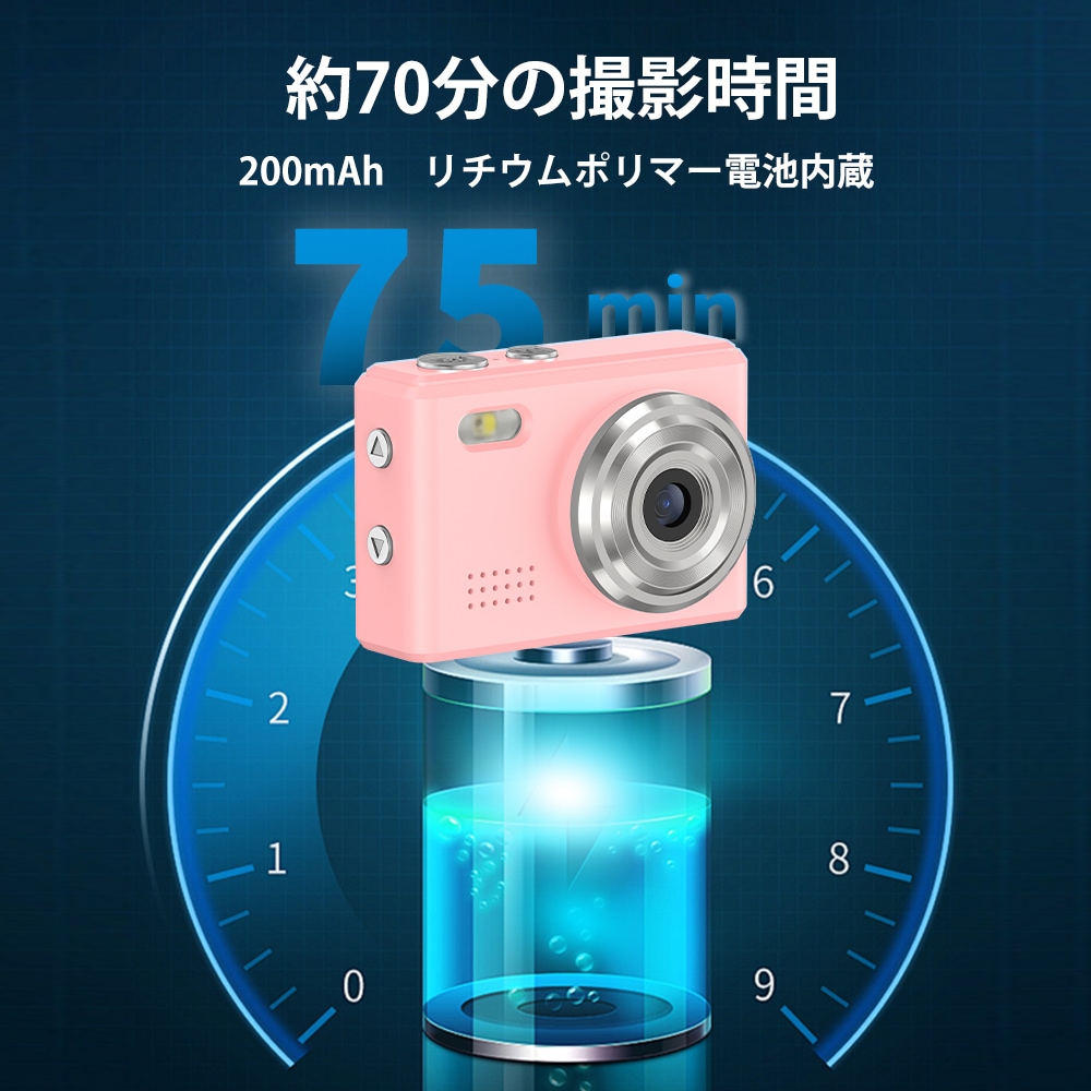 SAC CONNECT MINIカメラ SMC01-PK ( 約100万画素 CMOSセンサー 固定焦点 0.96インチ液晶画面 microSD対応 動画撮影 レトロモード 小型デジタルカメラ) ピンク