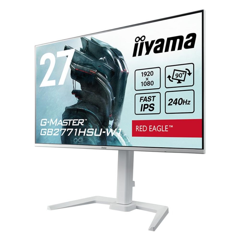 iiyama イイヤマ 27型ゲーミング液晶ディスプレイ G-MASTER GB2771HSU-W1 (ケーブル付属 IPS方式パネル FullHD HDMI、DisplayPort 昇降 回転)ホワイト